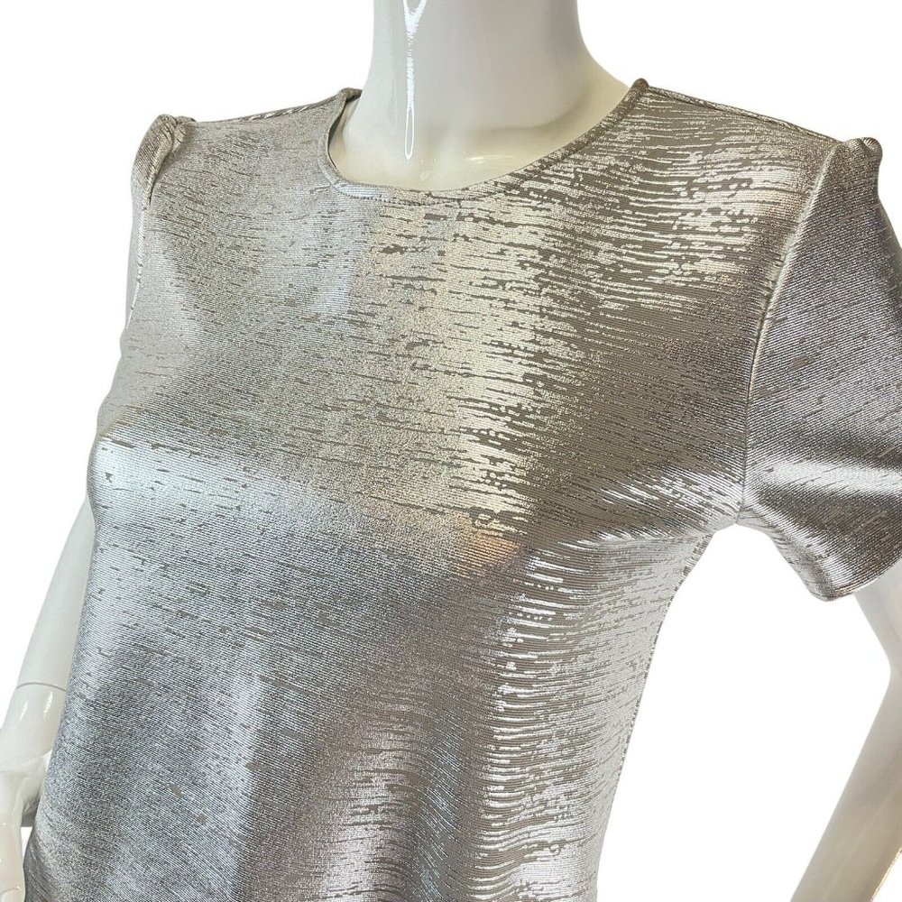 Wayf Dress Womens Size Small Silver Party Cocktail Stretch Comfort A-Line Mini - Picture 7 of 7